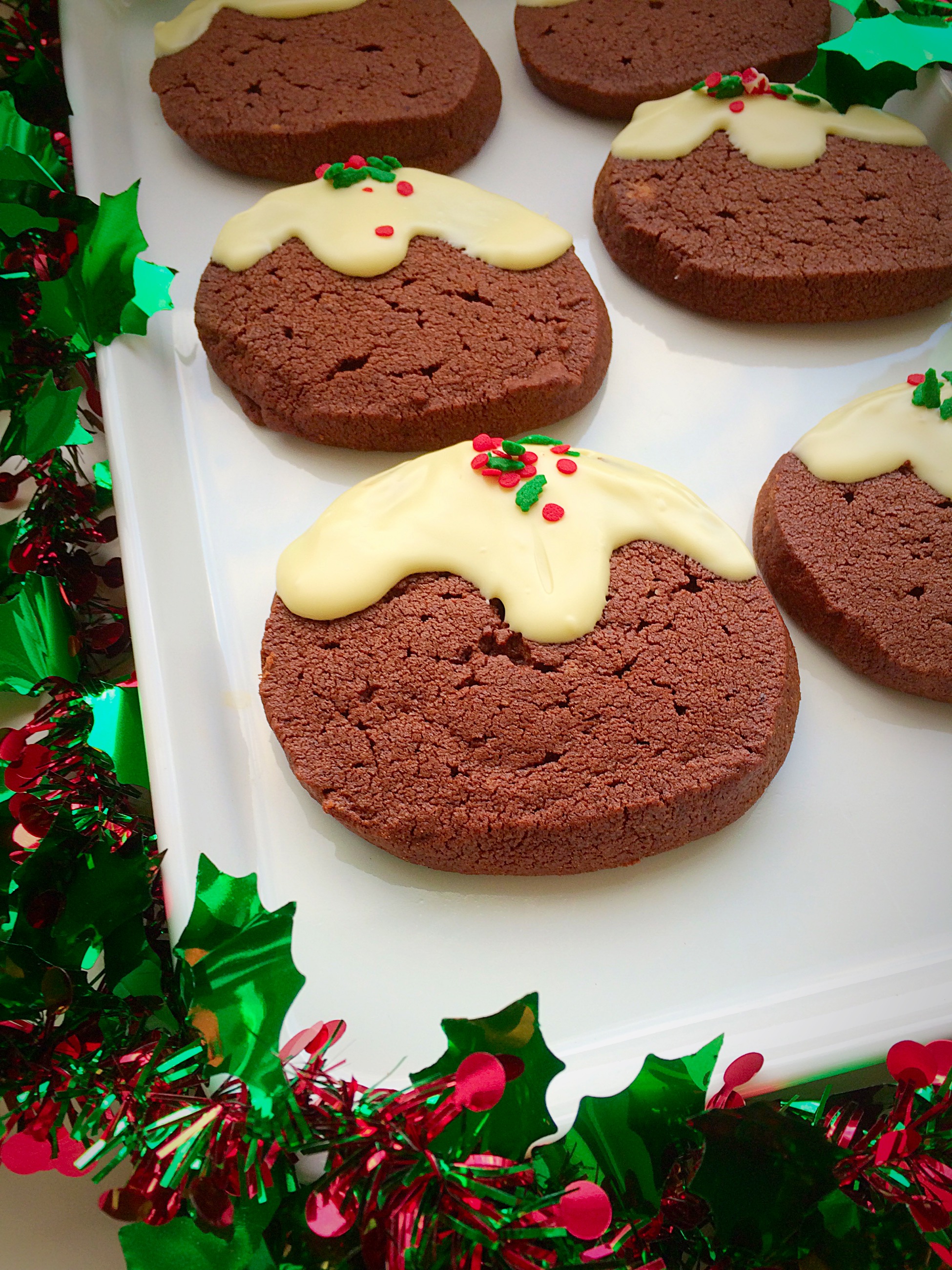 Chocolate Christmas Pudding Cookies - Feasting Is Fun