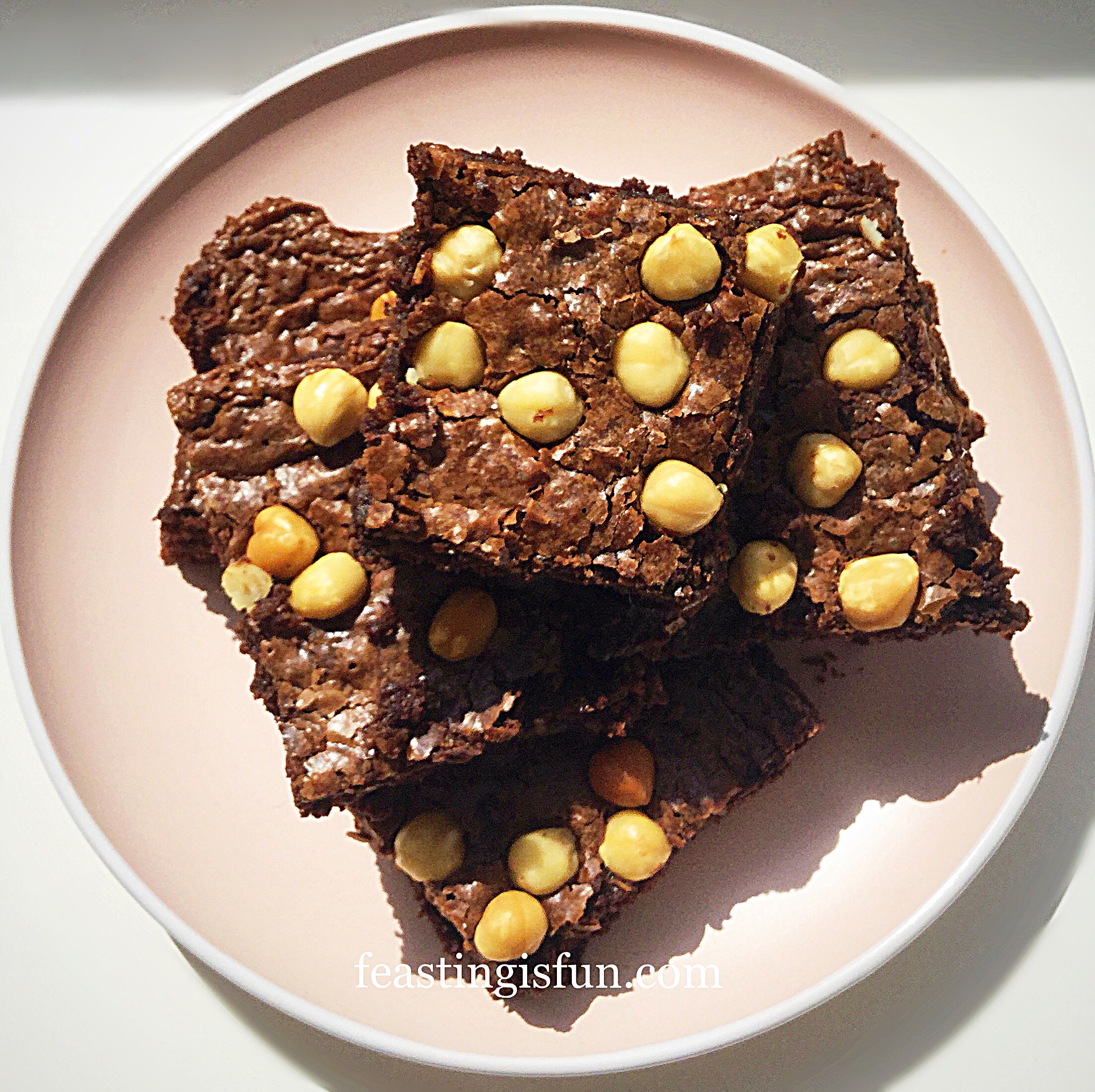 Chocolate Fudge Double Hazelnut Brownies - Feasting Is Fun