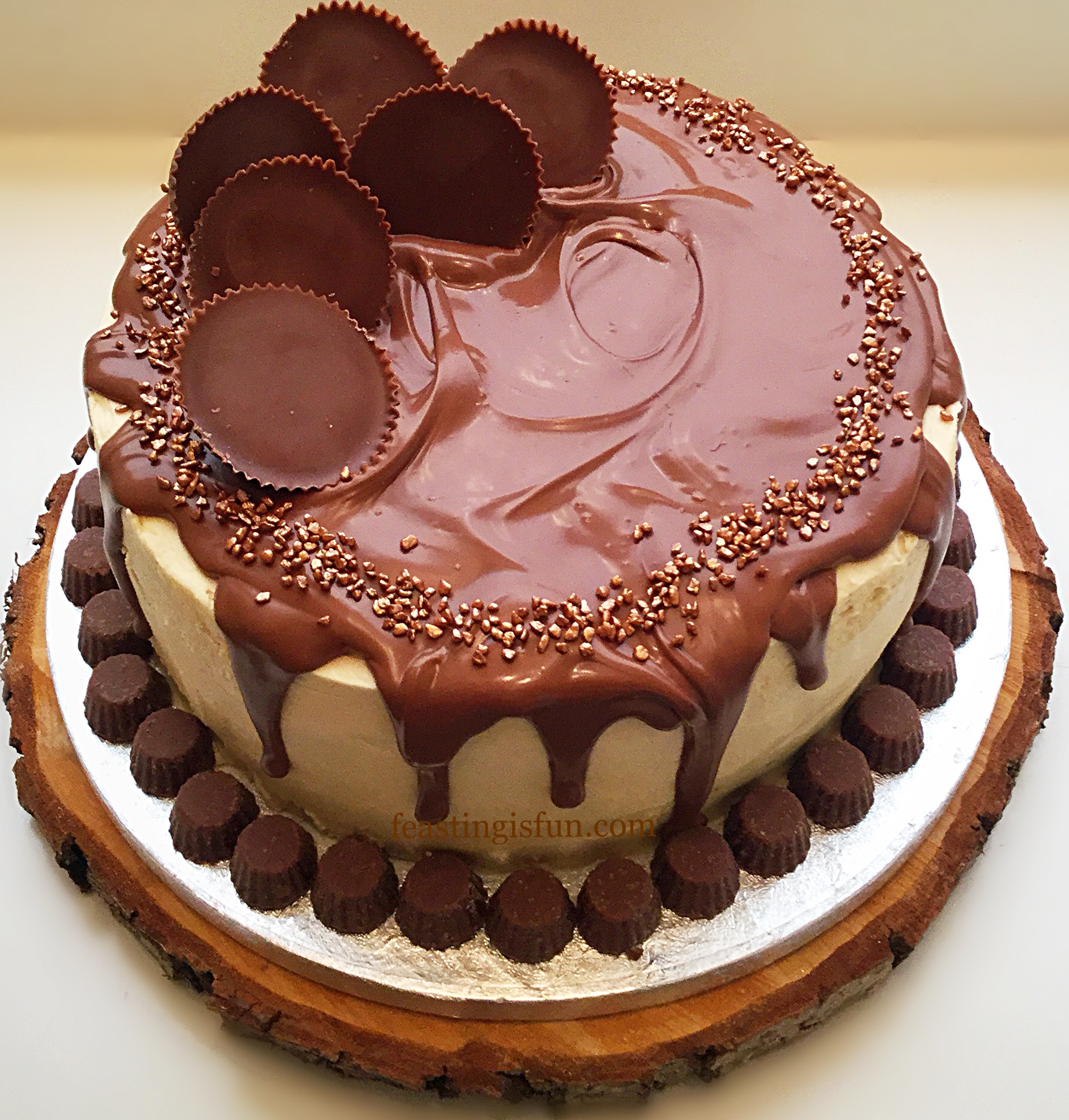 Chocolate Peanut Butter Drip Cake Feasting Is Fun