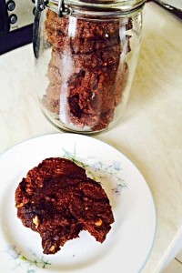 Double Chocolate Brazil Nut Cookies a perfect way to use up nuts after Christmas and totally delicious to boot!! www.feastingisfun.com