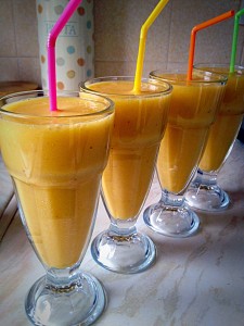Peach and Banana Smoothies - ideal to have with Breakfast!