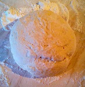 Form the dough into a flat, done shape.