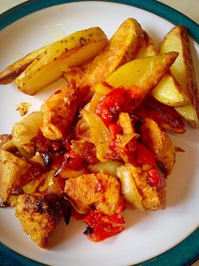 Oh my, this Easy Tex Mex Chicken served with wedges - delish!