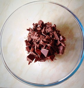 Chop the chocolate and place in a heat proof bowl.