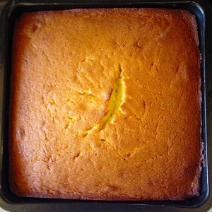 Cooling in it's tin for 10 minutes - Zesty Lemon Lime Cake