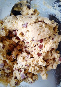 This is how your Hazelnut Chocolate Chunk Cookie Dough Gluten Free, should look.