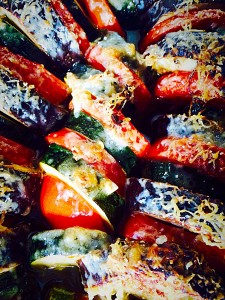 Fresh Summer Vegetable Bake - the thyme, garlic and lemon mix with the vegetable juices to create a sumptuous sauce.