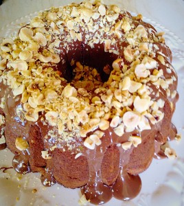 Chocolate Hazelnut Bundt Cake - slices into portions perfectly.