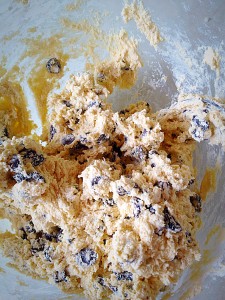 The dough for your Sour Cherry Chocolate Chip Cookies - resist the urge to taste - or not!!!