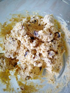 Walnut Fig Oat Cookies - stir until all the ingredients are just mixed.