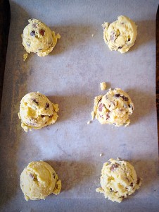 Identical mounds of Cheer Up Chocolate Chip Cookie dough.