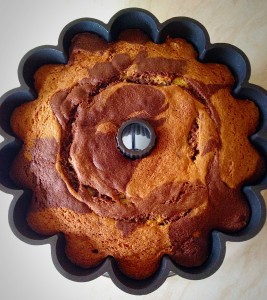 Marbled Chocolate Bundt Cake - allow to cool in the tin for 15 mins.