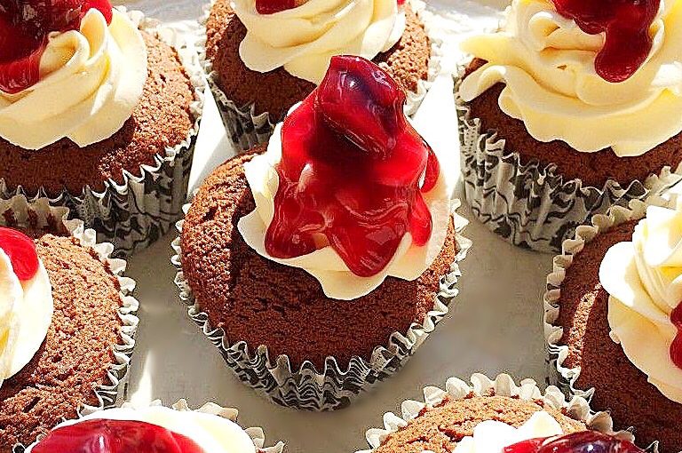 Header image of Black Forest Cupcakes.