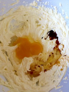 Add 2 eggs, vanilla extract and then whisk together.