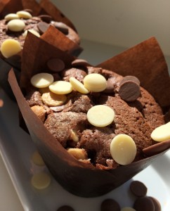 Chocolate Madness Muffins delicious chocolate packed treat! www.feastingisfun.com