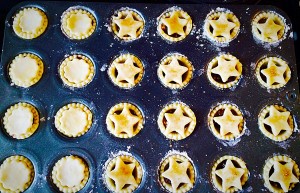 Cream Cheese Pastry Mince Pies - use a cutter that just fits the top of your pies. 