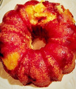 Luscious Lemon Bundt Cake allow to cool for 15 minutes before turning out.