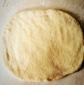 Roll the dough out into a rectangle.