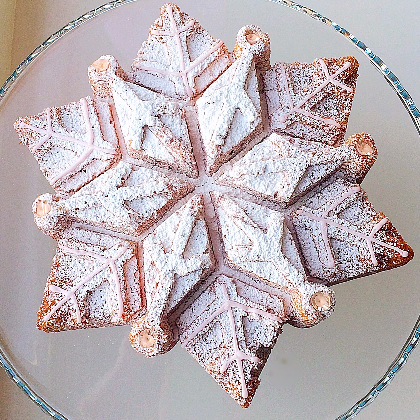 Sparkling Snowflake Cake - Feasting Is Fun