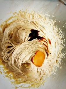 Add the egg yolk, vanilla extract and salt. Whisk until fully incorporated.