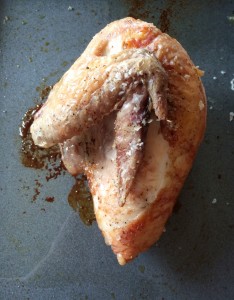 One delicious roasted chicken breast quarter.