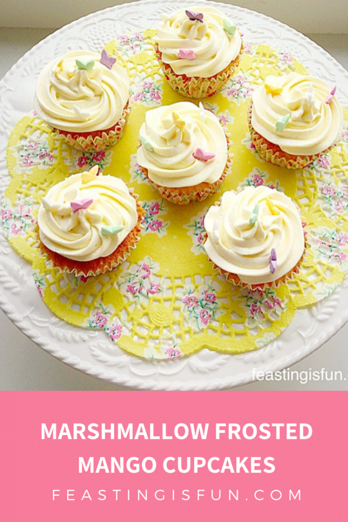 FF Marshmallow Frosted Mango Cupcakes 