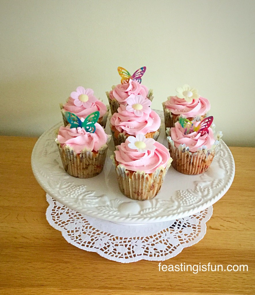 Springtime Vanilla Cupcakes - Feasting Is Fun