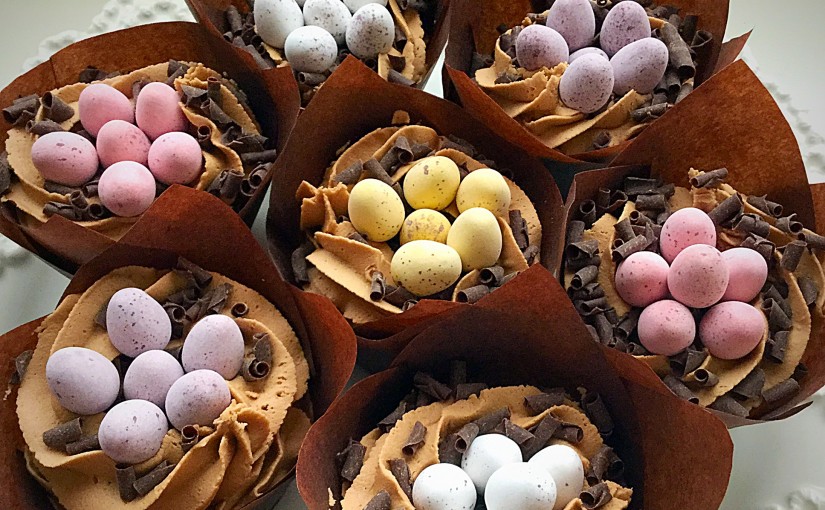 Vanilla Mini Egg Nest Cupcakes