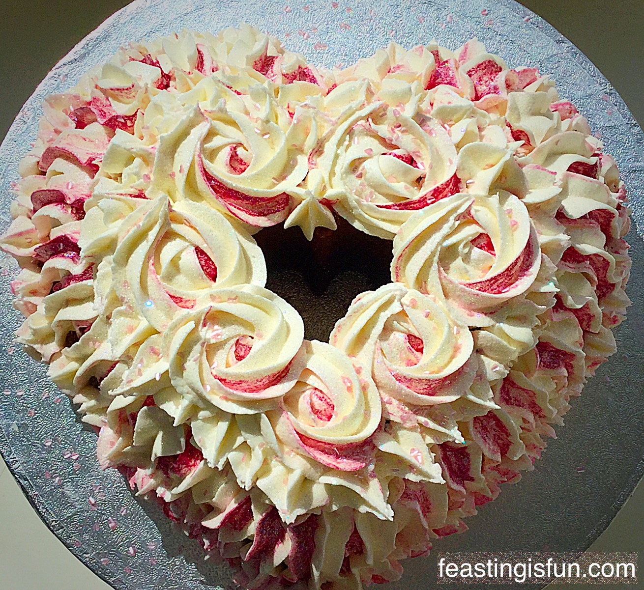 Strawberry Heart Bundt Cake