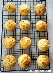 Cheese Bacon Breakfast Muffins - Feasting Is Fun