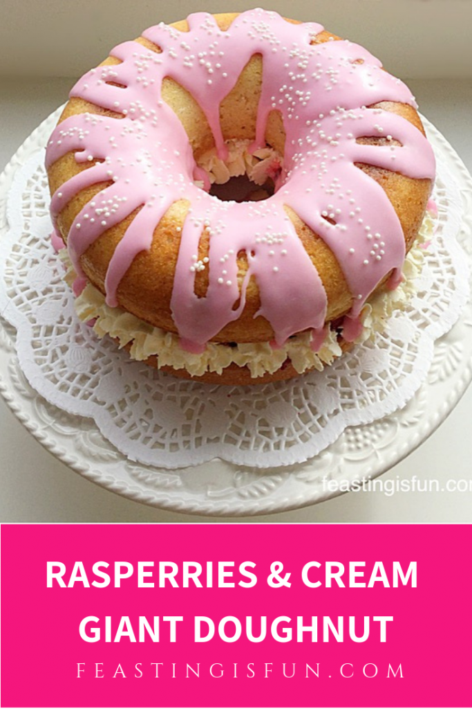 FF Raspberries And Cream Giant Doughnut 