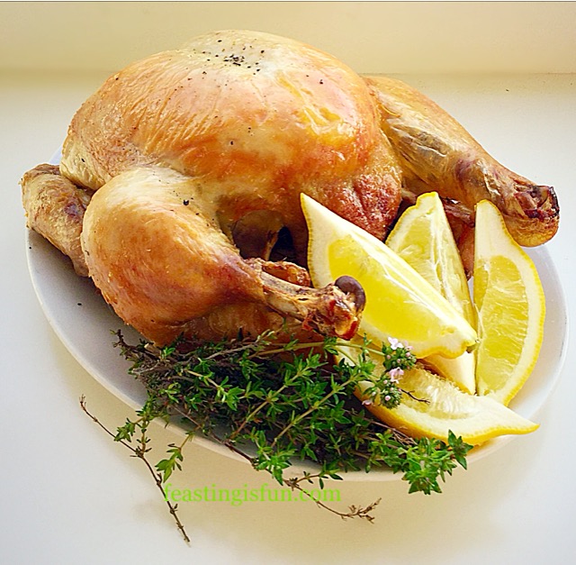 FF Lemon Thyme Roast Chicken with fresh herbs and lemon