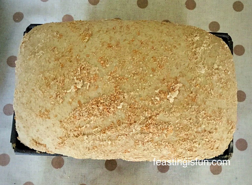 Lighter Wholemeal Loaf beautifully risen and ready for the oven.