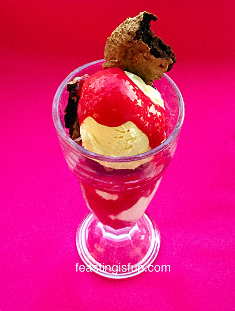 FF Raspberry Chocolate Ice Cream Sundae
