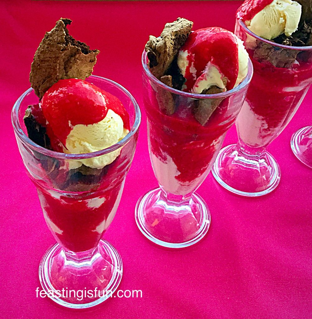 FF Raspberry Chocolate Ice Cream Sundae 
