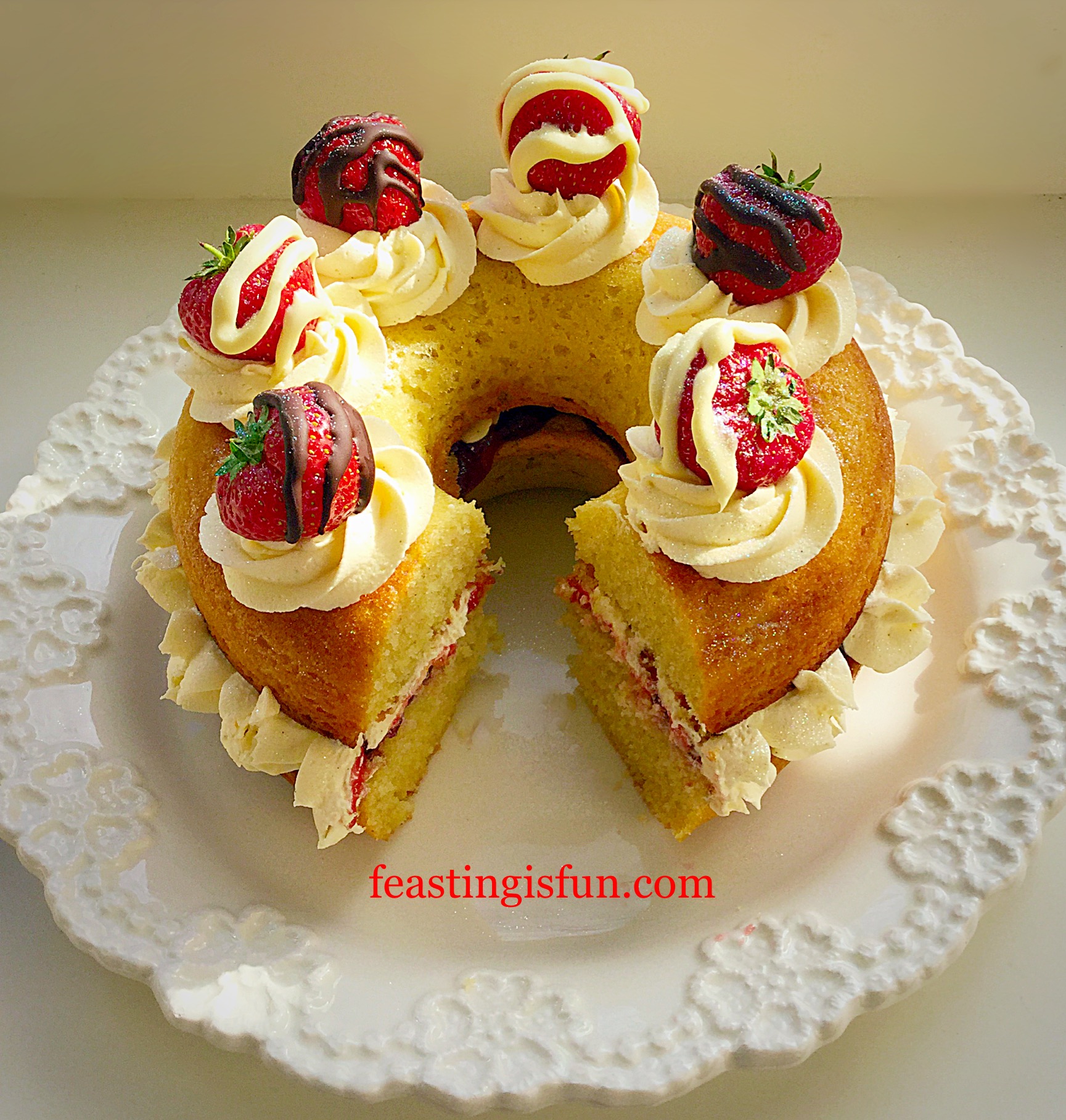Pull Apart Strawberry Shortcake Cake - Broma Bakery