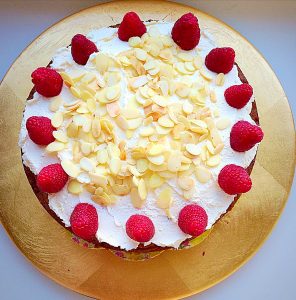 Raspberry Almond Cream Cake