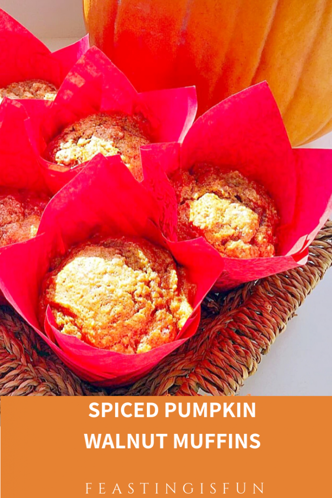 Autumn breakfast bake in tulip wrappers. Sized for Pinterest with descriptive graphics.