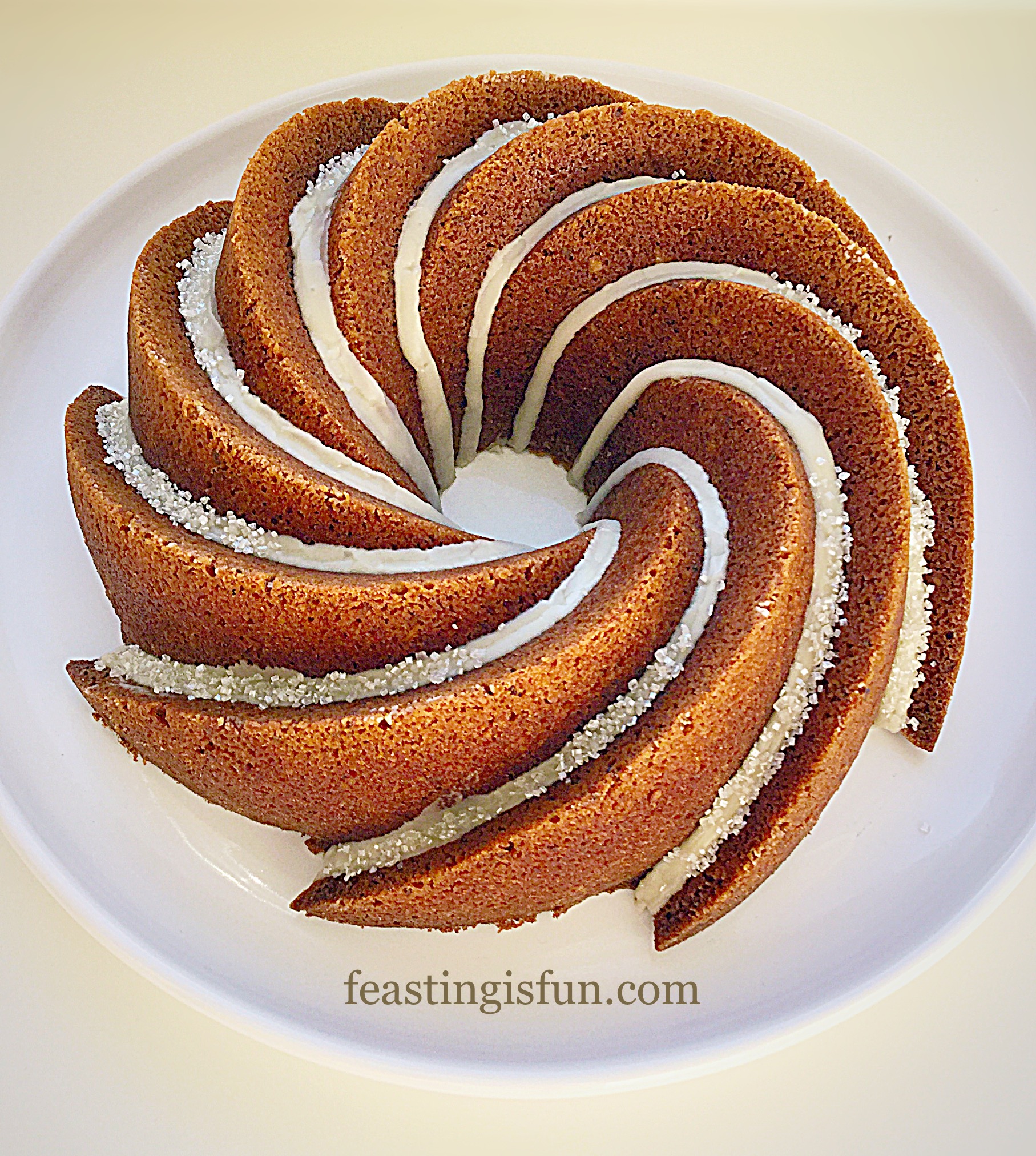 Maple Syrup Iced Coffee Bundt Cake - Feasting Is Fun