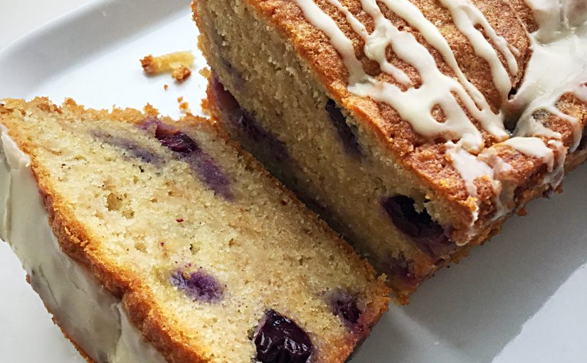 Maple Drizzled Apple Blueberry Loaf Cake
