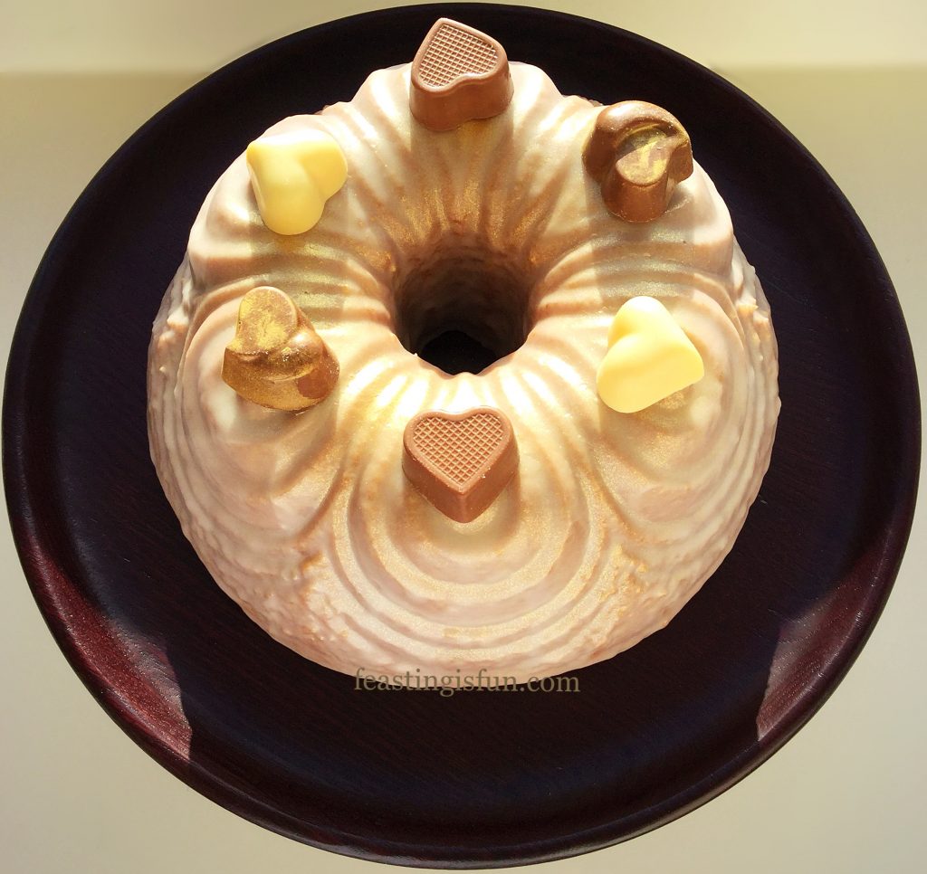 FF Chocolate Heart Topped Rose Bundt Cake