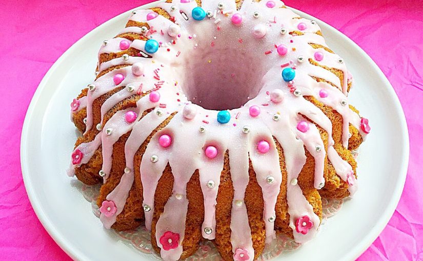 Princess Sparkle Peach Melba Iced Cake