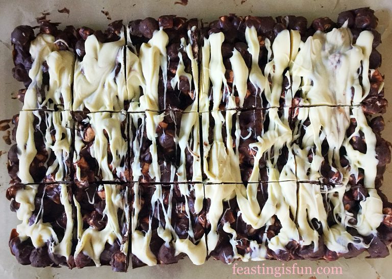 Caramel Crunch Rocky Road Bars Feasting Is Fun