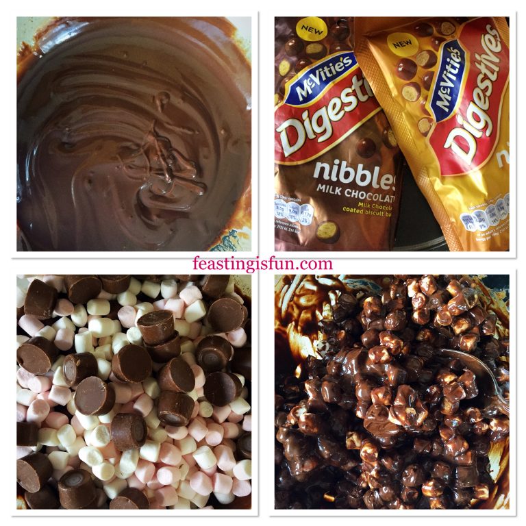 Caramel Crunch Rocky Road Bars Feasting Is Fun