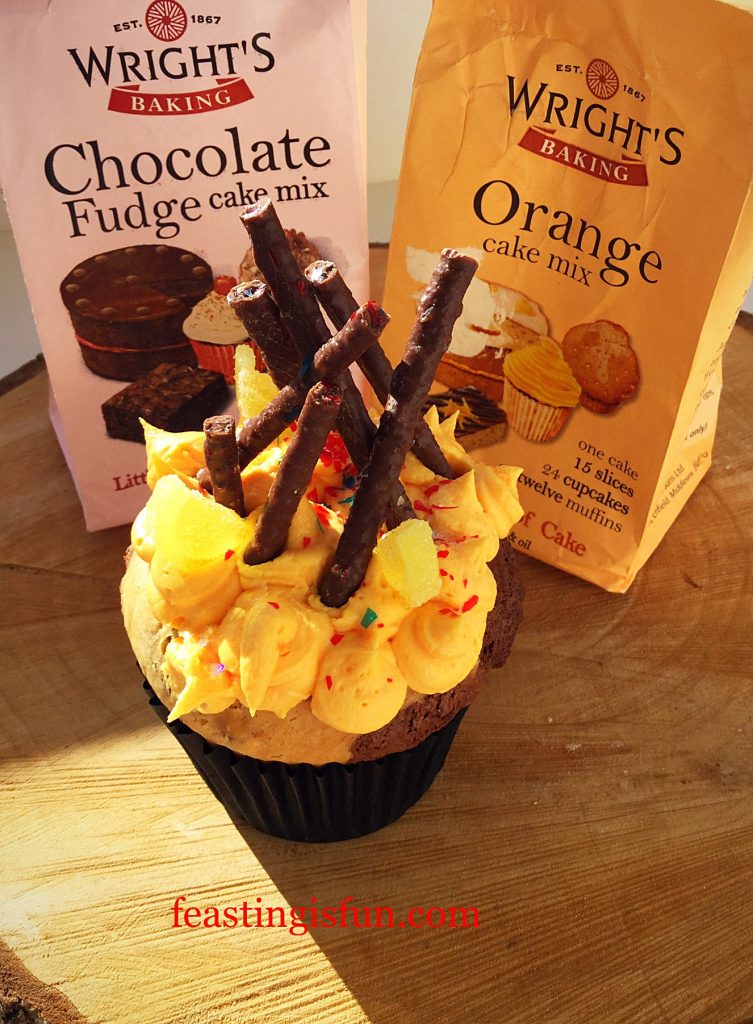 FF Marbled Chocolate Orange Bonfire Cupcakes 