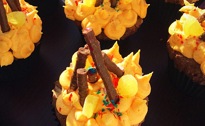 FF Marbled Chocolate Orange Bonfire Cupcakes