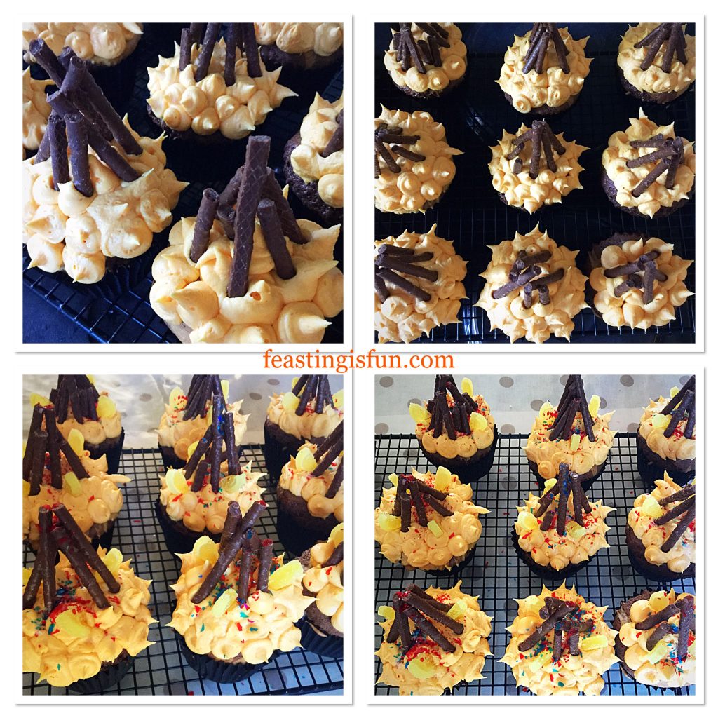 FF Marbled Chocolate Orange Bonfire Cupcakes 
