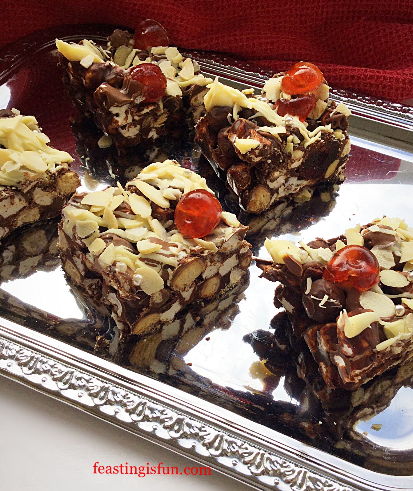 FF Cherry Bakewell Rocky Road Bars 