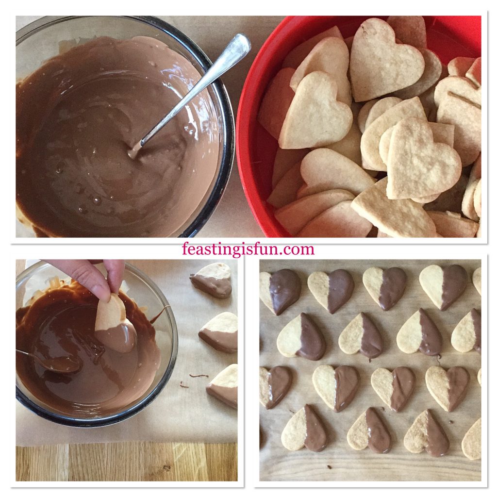 FF Chocolate Dipped Shortbread Heart Cookies 