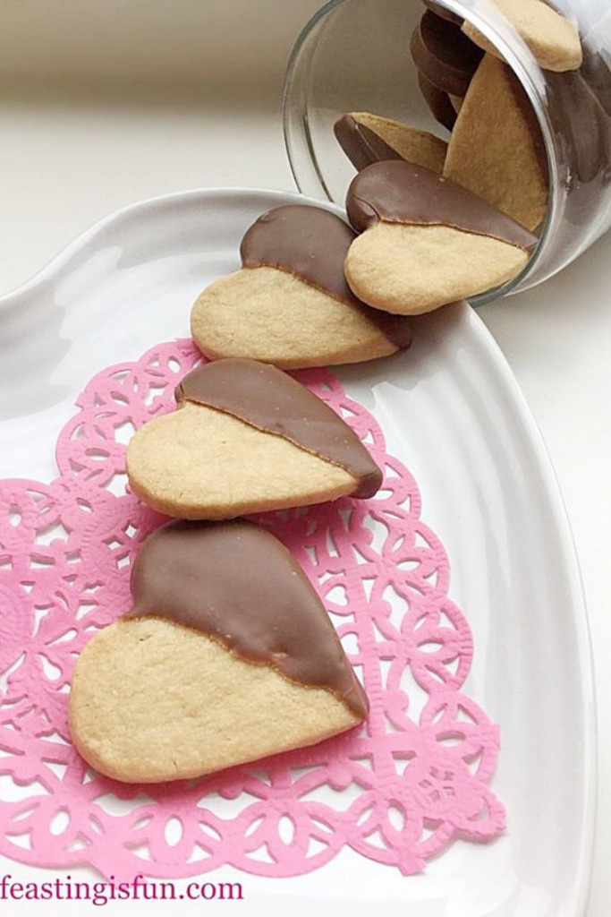 FF Chocolate Dipped Shortbread Heart Cookies